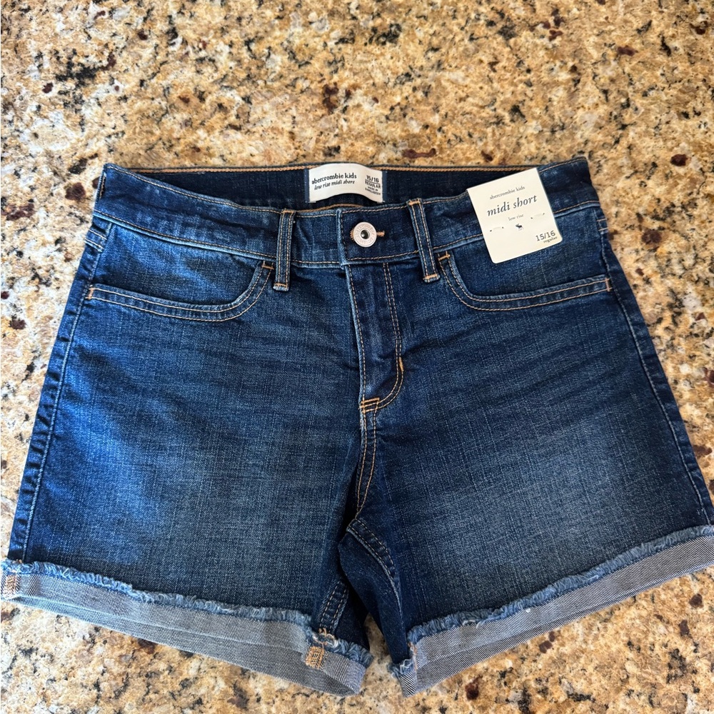 Abercrombie Kids Dark Blue Denim Shorts
